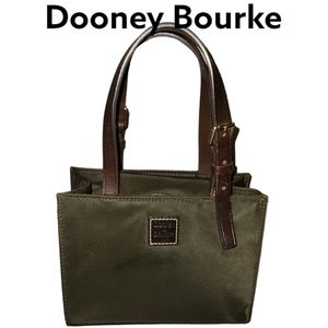 Dooney and Bourke Janine mini tote, Brown nylon, double leather handles